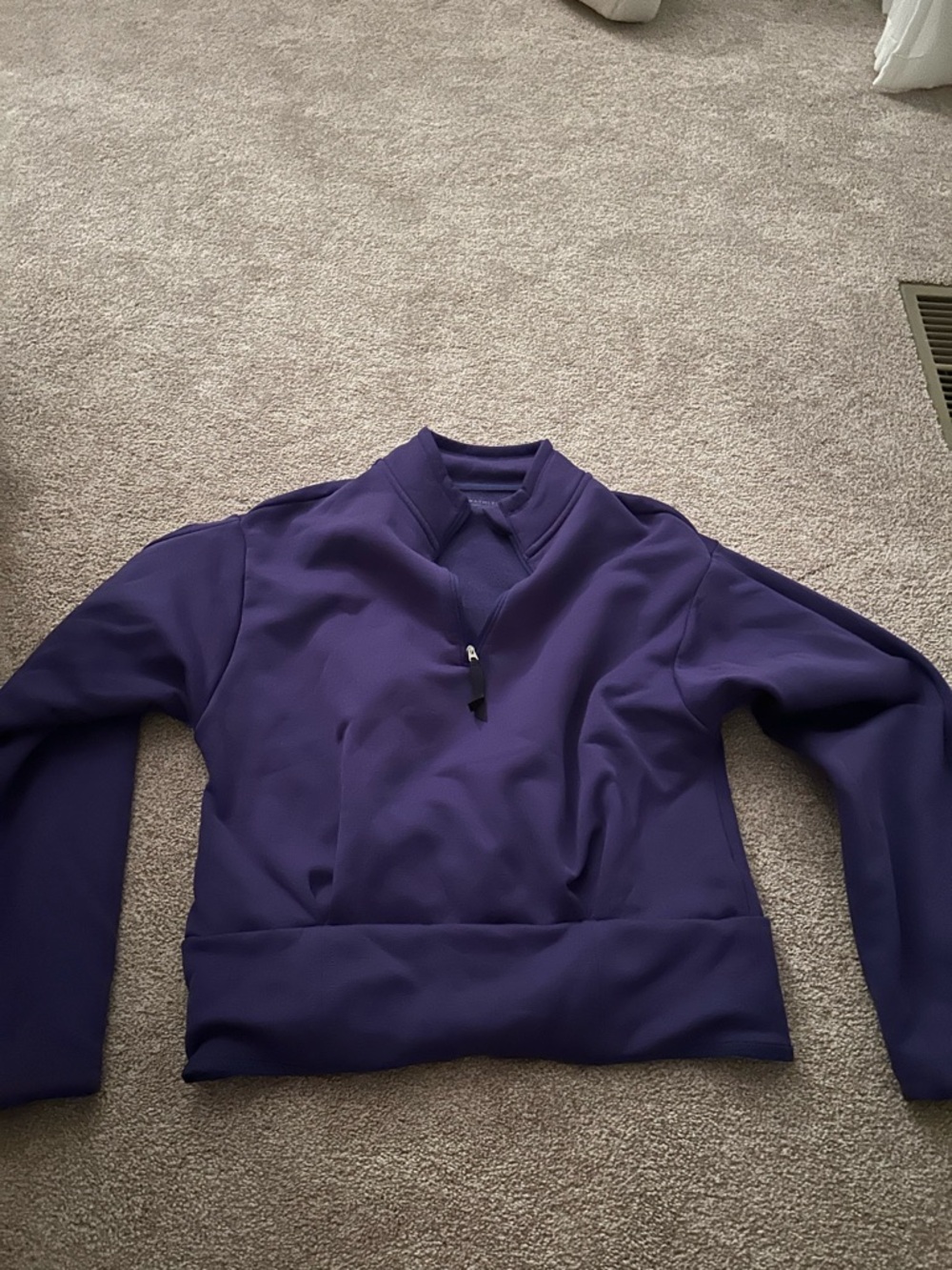 Athleta Purple Quarter-Zip Pullover Sweatshirt